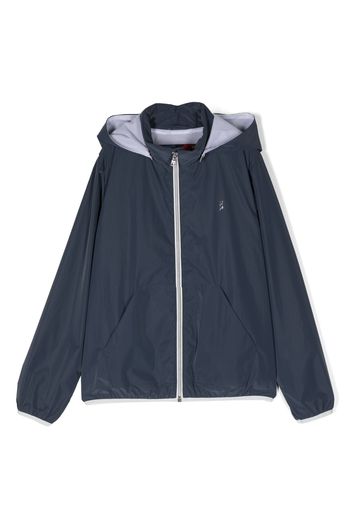 Herno Kids zip-up hooded jacket - Blu