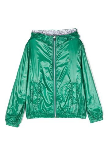 Herno Kids chest logo-plaque bomber jacket - Verde