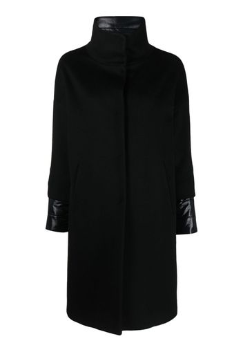 Herno funnel-neck single-breasted coat - Nero