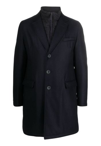 Herno hybrid high-neck single-breasted coat - Blu