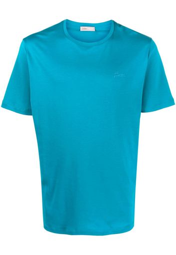 Herno logo-embroidered cotton T-shirt - Blu