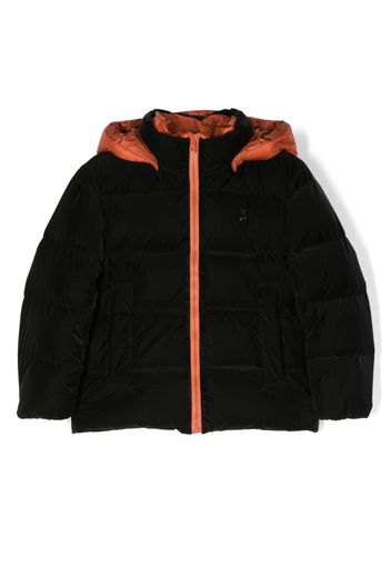 Herno Kids two-tone hooded padded coat - Nero