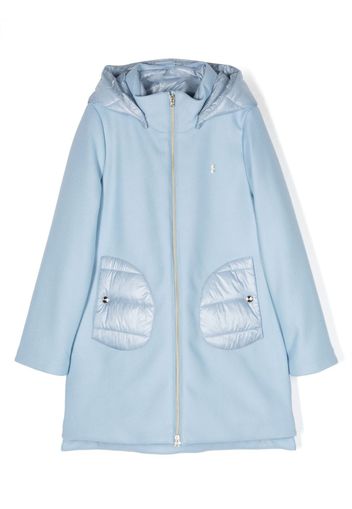 Herno Kids panelled-design wool blend coat - Blu