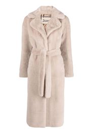 Herno monogram-trim faux-fur coat - Toni neutri