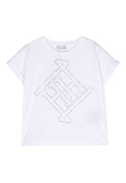 Herno Kids logo-embellished rolled-cuffs T-shirt - Bianco