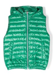 Herno Kids logo-plaque hooded vest - Verde