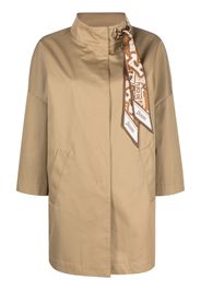 Herno scarf-embellished parka coat - Marrone