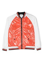 Herno Kids logo-print panelled bomber jacket - Arancione