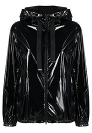 Herno logo-patch hooded jacket - Nero