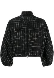 Herno grid-patterned cropped jacket - Nero