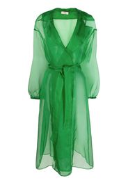 Herno sheer belted silk coat - Verde