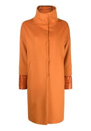Herno funnel-neck single-breasted coat - Arancione