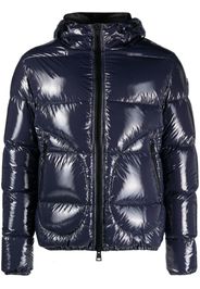 Herno logo-patch patent padded jacket - Blu