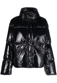 Herno logo-patch high-shine puffer jacket - Nero