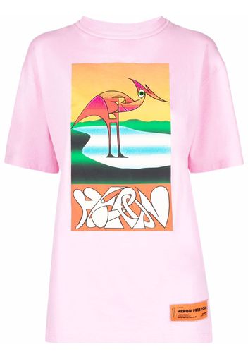 Heron Preston T-shirt con stampa - Rosa