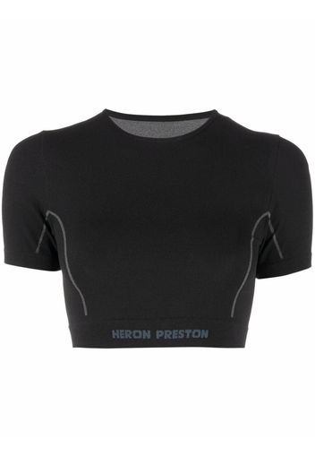 Heron Preston ACTIVE SS TOP LOGO BLACK WHITE - Nero