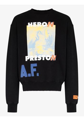 Heron Preston Felpa A.F. Authorized girocollo - Nero