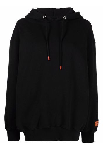 Heron Preston logo-patch drawstring hoodie - Nero