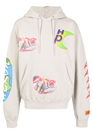 Heron Preston logo-print hoodie - Grigio