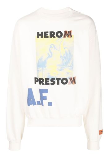 Heron Preston logo-print long-sleeve sweatshirt - Toni neutri