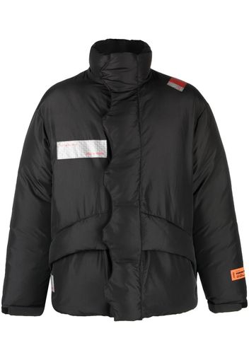 Heron Preston logo-patch padded coat - Nero