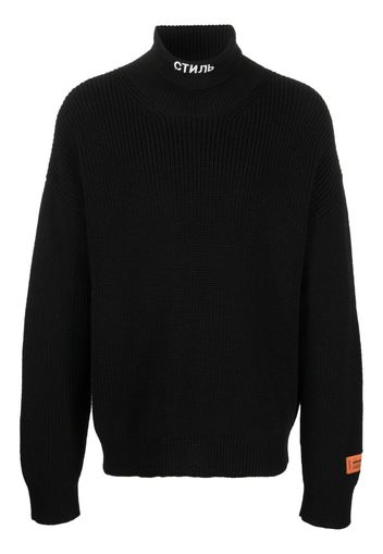 Heron Preston Стиль-embroidered roll-neck jumper - Nero