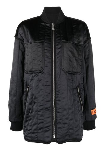 Heron Preston quilted satin bomber jacket - Nero