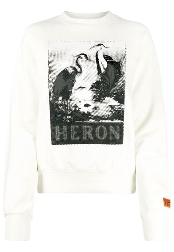 HERON PRESTON graphic logo sweatshirt - Bianco