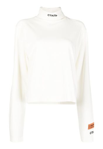 Heron Preston T-shirt a collo alto con logo - Bianco