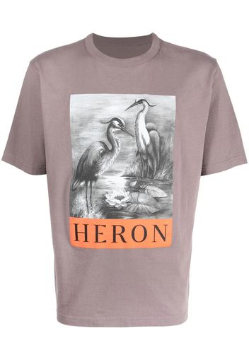 Heron Preston Heron-print cotton T-shirt - Grigio