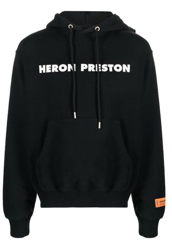 Heron Preston logo-print organic cotton hoodie - Nero