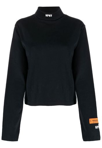 Heron Preston logo-patch roll-neck top - Nero