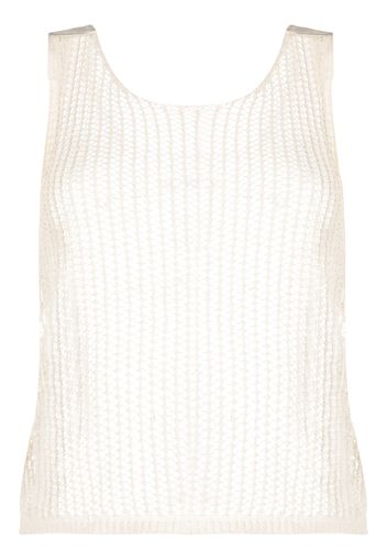 Heron Preston open-knit cotton tank top - Bianco