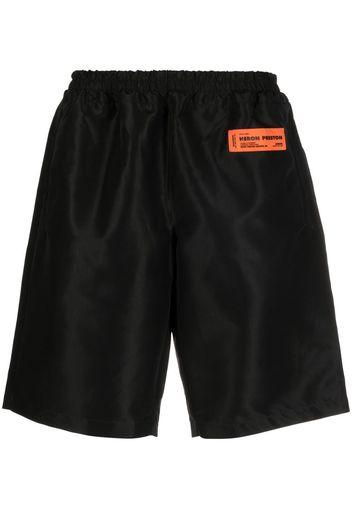 Heron Preston logo patch track shorts - Nero