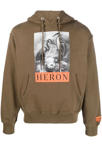 Heron Preston graphic-print cotton hoodie - Verde