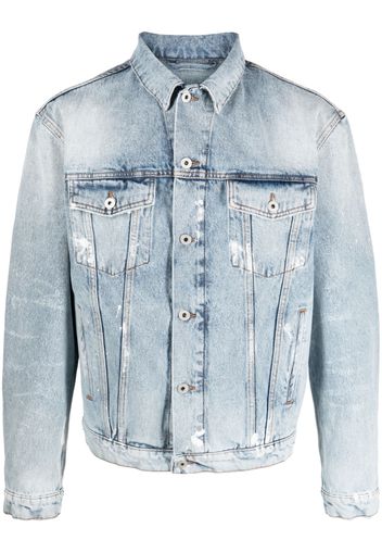 Heron Preston distressed denim jacket - Blu