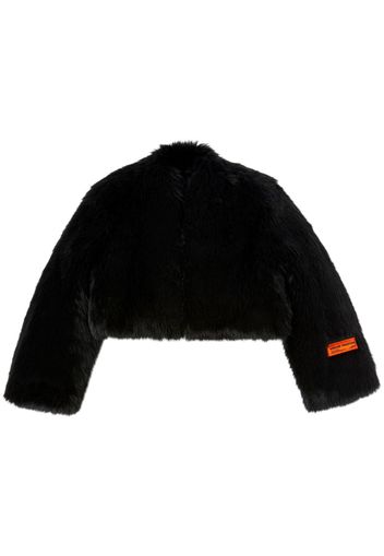 Heron Preston Giacca crop in finta pelliccia - Nero