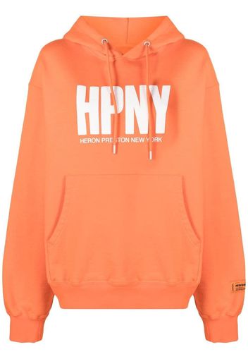 Heron Preston REG HPNY HOODIE - ORANGE WHITE