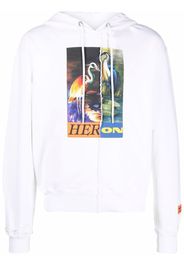 Heron Preston HOODIE SPLIT HERONS WHITE ORANGE - Bianco