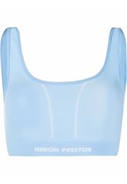 Heron Preston logo-intarsia crop top - Blu