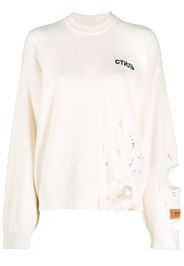 Heron Preston virgin-wool ripped sweatshirt - Bianco