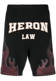 Heron Preston flame-print cotton shorts - Nero