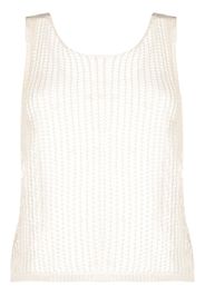 Heron Preston open-knit cotton tank top - Bianco