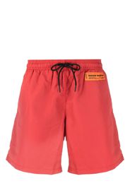 Heron Preston logo-patch drawstring swimming trunks - Rosso