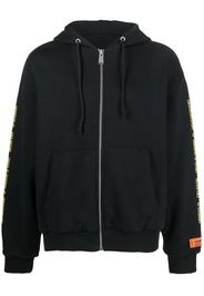 Heron Preston zip-up logo-print hoodie - Nero