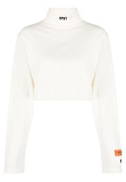 Heron Preston HPNY CROP LS ROLLNECK - WHITE BLACK