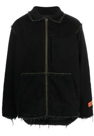 Heron Preston Giacca Rebuilt denim con zip - Nero