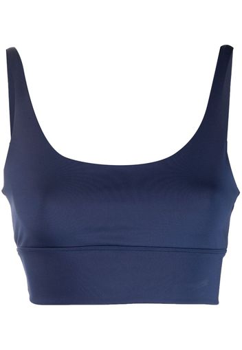 Héros U-neck crop top - Blu