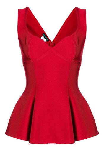 Herve L. Leroux Top con scollo a cuore - Rosso