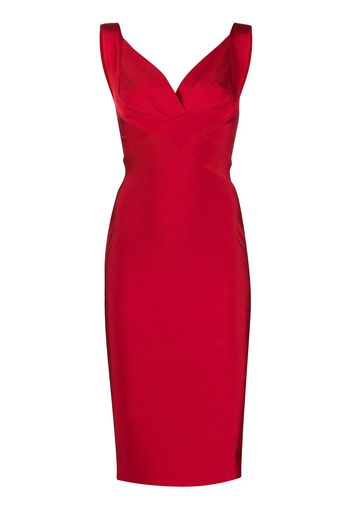 Herve L. Leroux V-neck bandage pencil dress - Rosso